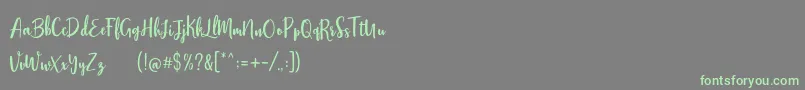 Stephanie Script Font – Green Fonts on Gray Background