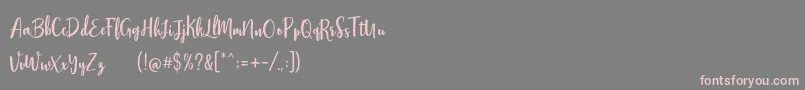 Stephanie Script-Schriftart – Rosa Schriften auf grauem Hintergrund