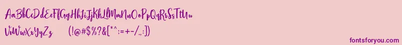 Stephanie Script-Schriftart – Violette Schriften auf rosa Hintergrund