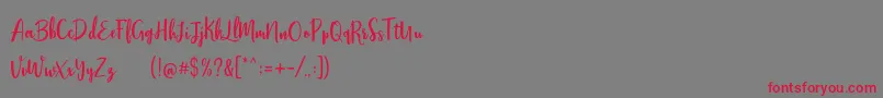 Stephanie Script Font – Red Fonts on Gray Background