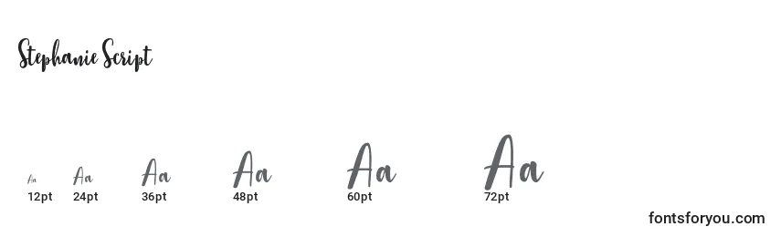 Stephanie Script Font Sizes