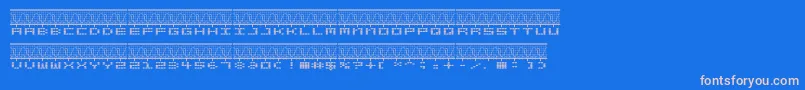 STEREOLA-Schriftart – Rosa Schriften auf blauem Hintergrund