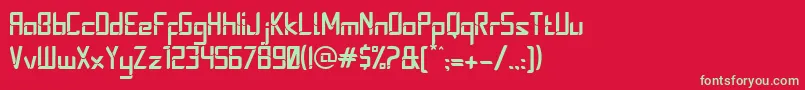 フォントStereoz – 赤い背景に緑の文字