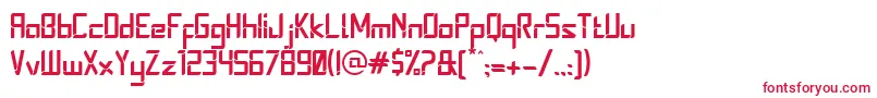 フォントStereoz – 白い背景に赤い文字