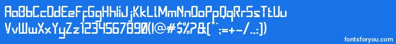 フォントStereoz – 青い背景に白い文字