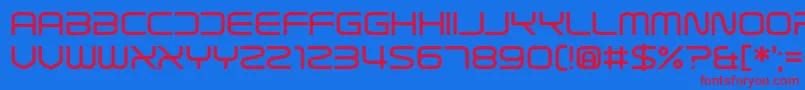 Sterilict-Schriftart – Rote Schriften auf blauem Hintergrund