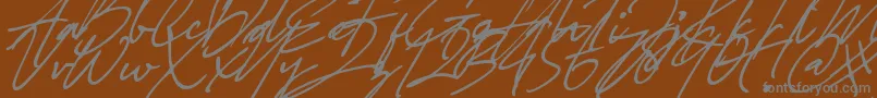 Fonte Sterling heights Font – fontes cinzas em um fundo marrom