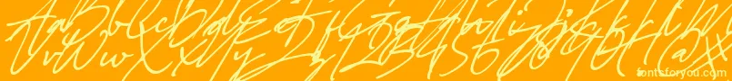 Sterling heights Font Font – Yellow Fonts on Orange Background