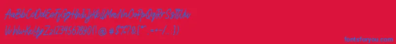 Steven Area Font – Blue Fonts on Red Background