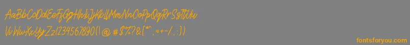 Steven Area Font – Orange Fonts on Gray Background