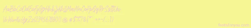 Steven Area Font – Pink Fonts on Yellow Background