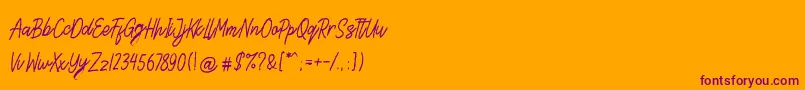 Steven Area Font – Purple Fonts on Orange Background