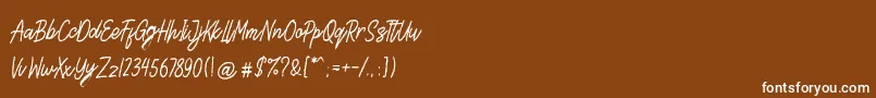 Steven Area-Schriftart – Weiße Schriften auf braunem Hintergrund