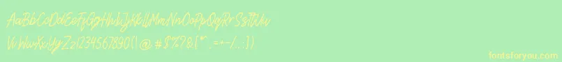 Steven Area Font – Yellow Fonts on Green Background