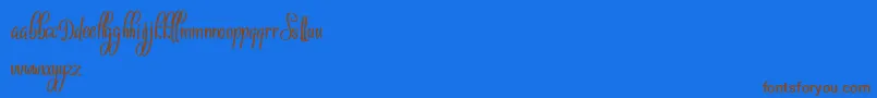 Sthencyl Demo-Schriftart – Braune Schriften auf blauem Hintergrund