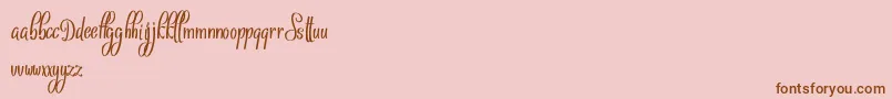 Sthencyl Demo Font – Brown Fonts on Pink Background