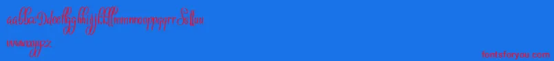 Sthencyl Demo-Schriftart – Rote Schriften auf blauem Hintergrund