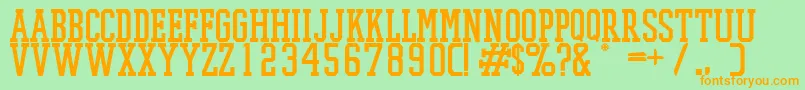 PromeshRegular Font – Orange Fonts on Green Background