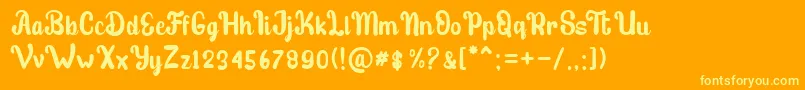 stibold Font – Yellow Fonts on Orange Background