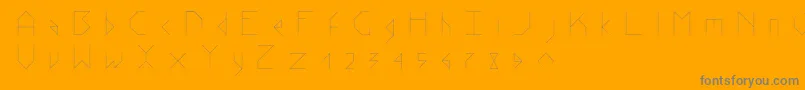 Stick V 2-Schriftart – Graue Schriften auf orangefarbenem Hintergrund