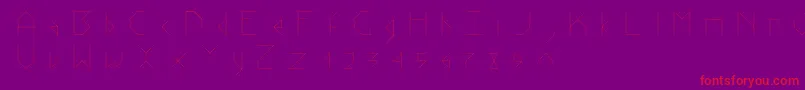 Stick V 2-Schriftart – Rote Schriften auf violettem Hintergrund