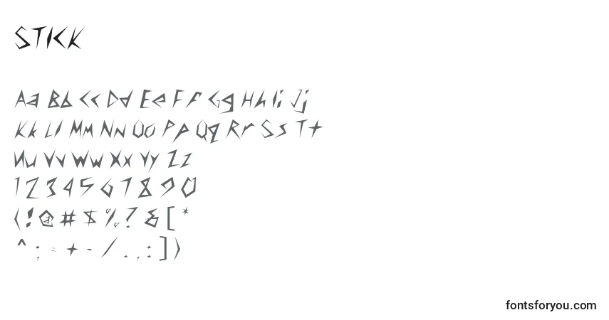 Czcionka STICK (141992) – alfabet, cyfry, specjalne znaki