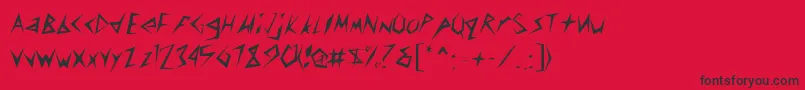 Czcionka STICK – czarne czcionki na czerwonym tle