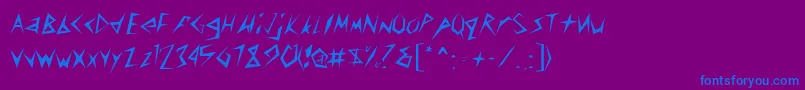 STICK-Schriftart – Blaue Schriften auf violettem Hintergrund