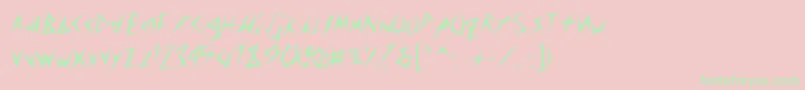 STICK-Schriftart – Grüne Schriften auf rosa Hintergrund