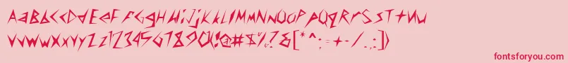 STICK-Schriftart – Rote Schriften auf rosa Hintergrund