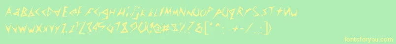 STICK-Schriftart – Gelbe Schriften auf grünem Hintergrund