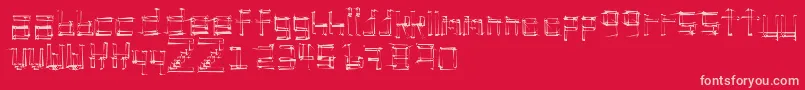 stickchop Font – Pink Fonts on Red Background