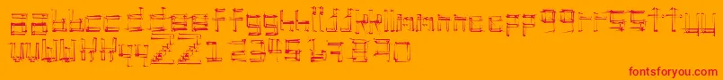 stickchop Font – Red Fonts on Orange Background