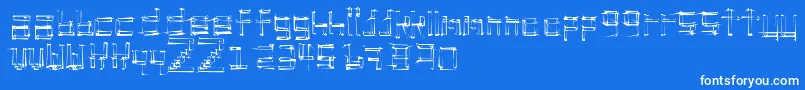 stickchop Font – White Fonts on Blue Background