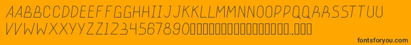 stickeroundlight-Schriftart – Schwarze Schriften auf orangefarbenem Hintergrund