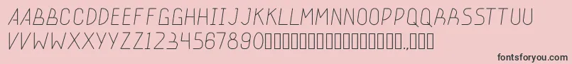 フォントstickeroundlight – ピンクの背景に黒い文字