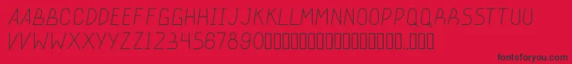 stickeroundlight Font – Black Fonts on Red Background