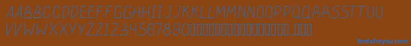 stickeroundlight Font – Blue Fonts on Brown Background