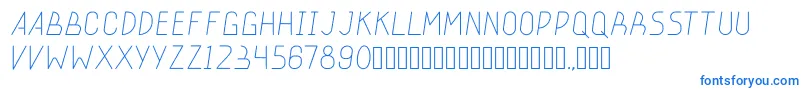 stickeroundlight-Schriftart – Blaue Schriften auf weißem Hintergrund