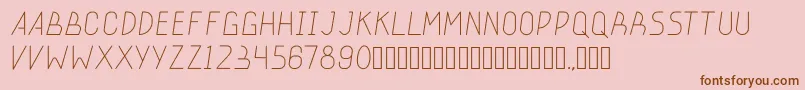 stickeroundlight Font – Brown Fonts on Pink Background