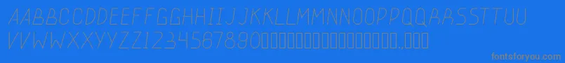 stickeroundlight-fontti – harmaat kirjasimet sinisellä taustalla