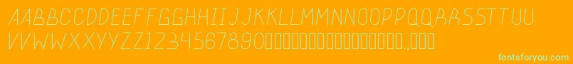 stickeroundlight-Schriftart – Grüne Schriften auf orangefarbenem Hintergrund