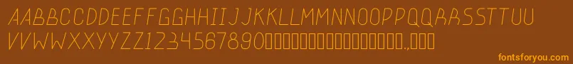 stickeroundlight Font – Orange Fonts on Brown Background