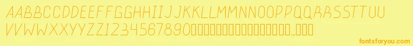 stickeroundlight-fontti – oranssit fontit keltaisella taustalla