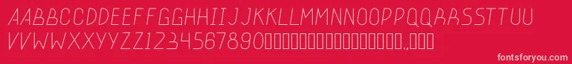 stickeroundlight Font – Pink Fonts on Red Background