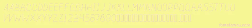 stickeroundlight Font – Pink Fonts on Yellow Background