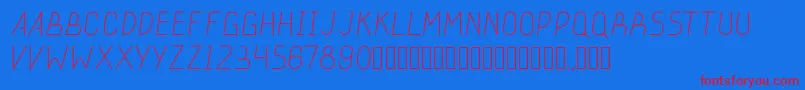 stickeroundlight Font – Red Fonts on Blue Background