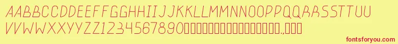 stickeroundlight Font – Red Fonts on Yellow Background