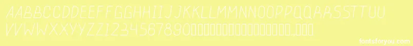 stickeroundlight-fontti – valkoiset fontit keltaisella taustalla
