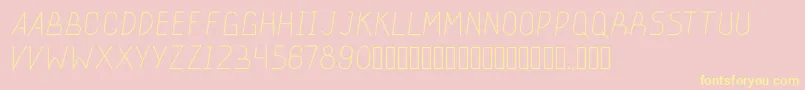 stickeroundlight-Schriftart – Gelbe Schriften auf rosa Hintergrund